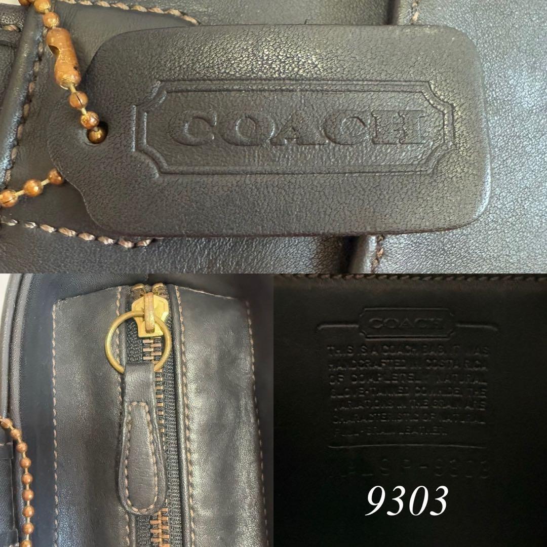 【極美品】オールドコーチ 9303 ハンドバッグ レザー 手提げ 黒 チャーム