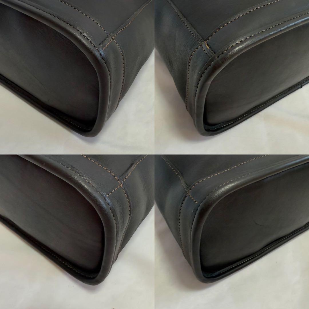 【極美品】オールドコーチ 9303 ハンドバッグ レザー 手提げ 黒 チャーム