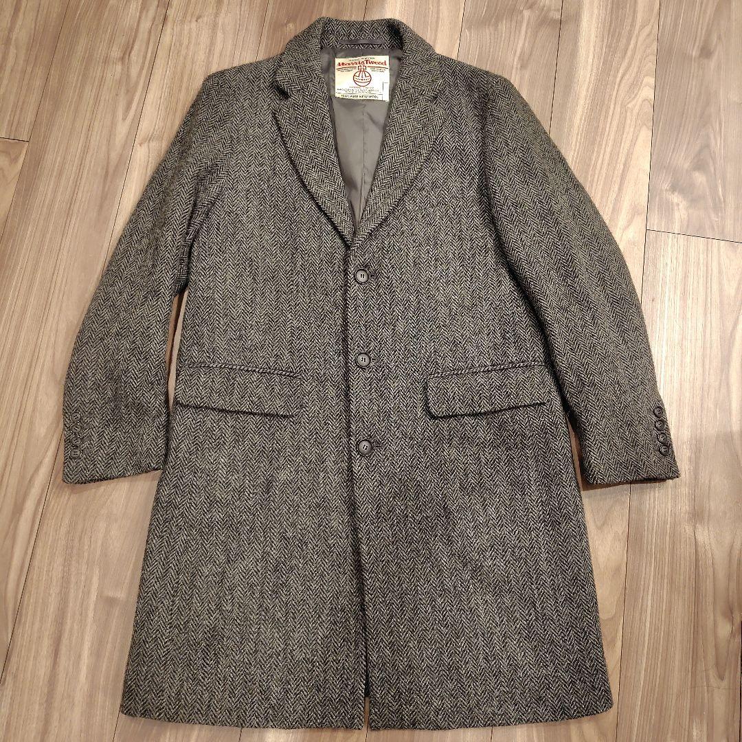 u*f様 ROSSO×HarrisTweed メンズ ヘリンボーンウールコート