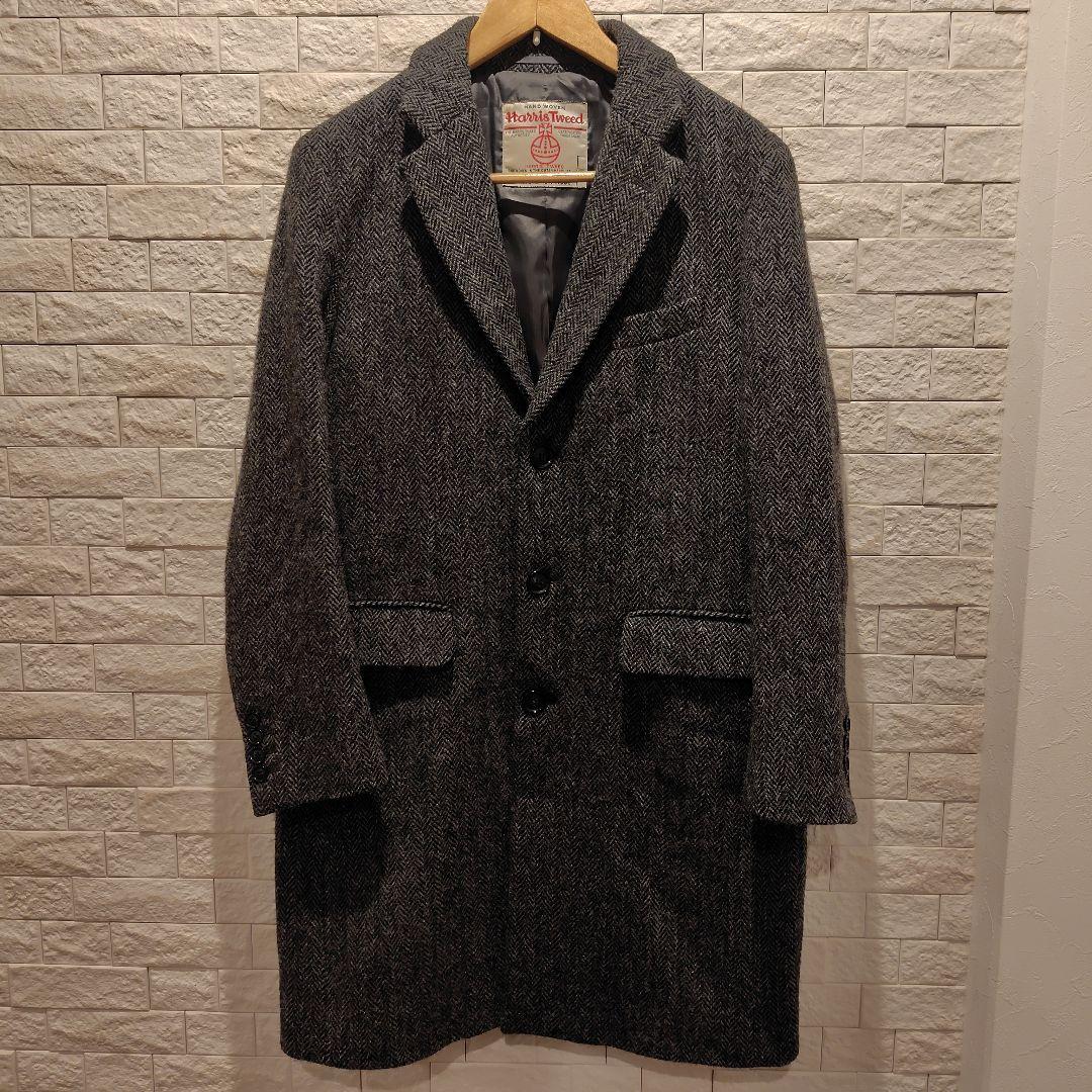 u*f様 ROSSO×HarrisTweed メンズ ヘリンボーンウールコート
