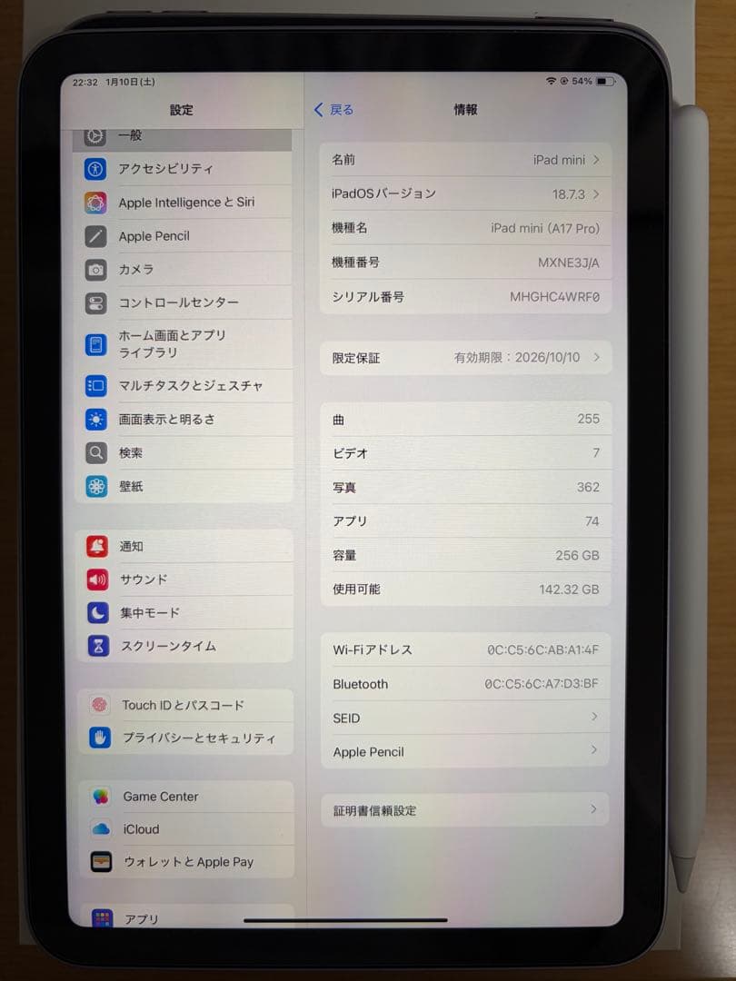 iPad本体 iPad mini (A17 Pro) 256GB Wi-Fi
