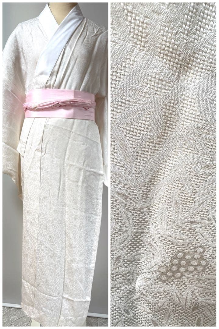 夏用　高級　長襦袢　正絹絽　美品　裄69.5 いしき宛　後ろひも通　ふくよかな方