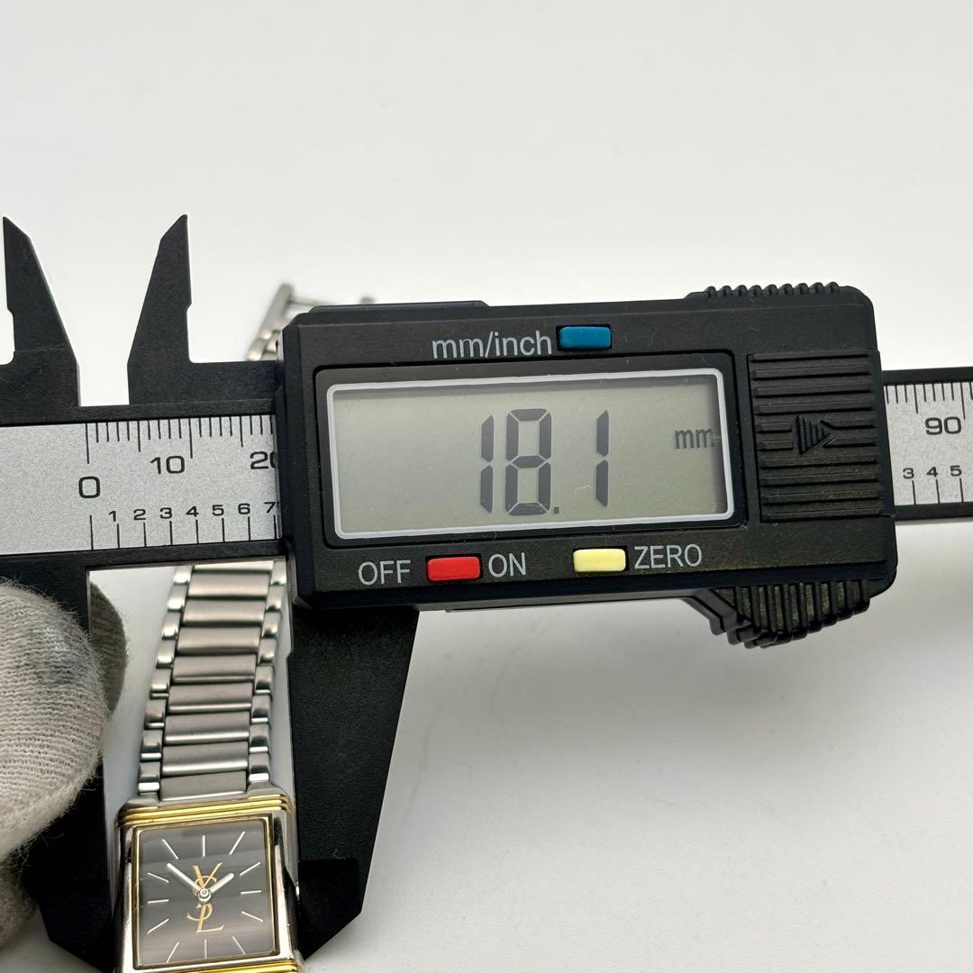 イヴサンローラン YSL ロゴ クオーツ 腕時計 レクタンギュラー コンビ