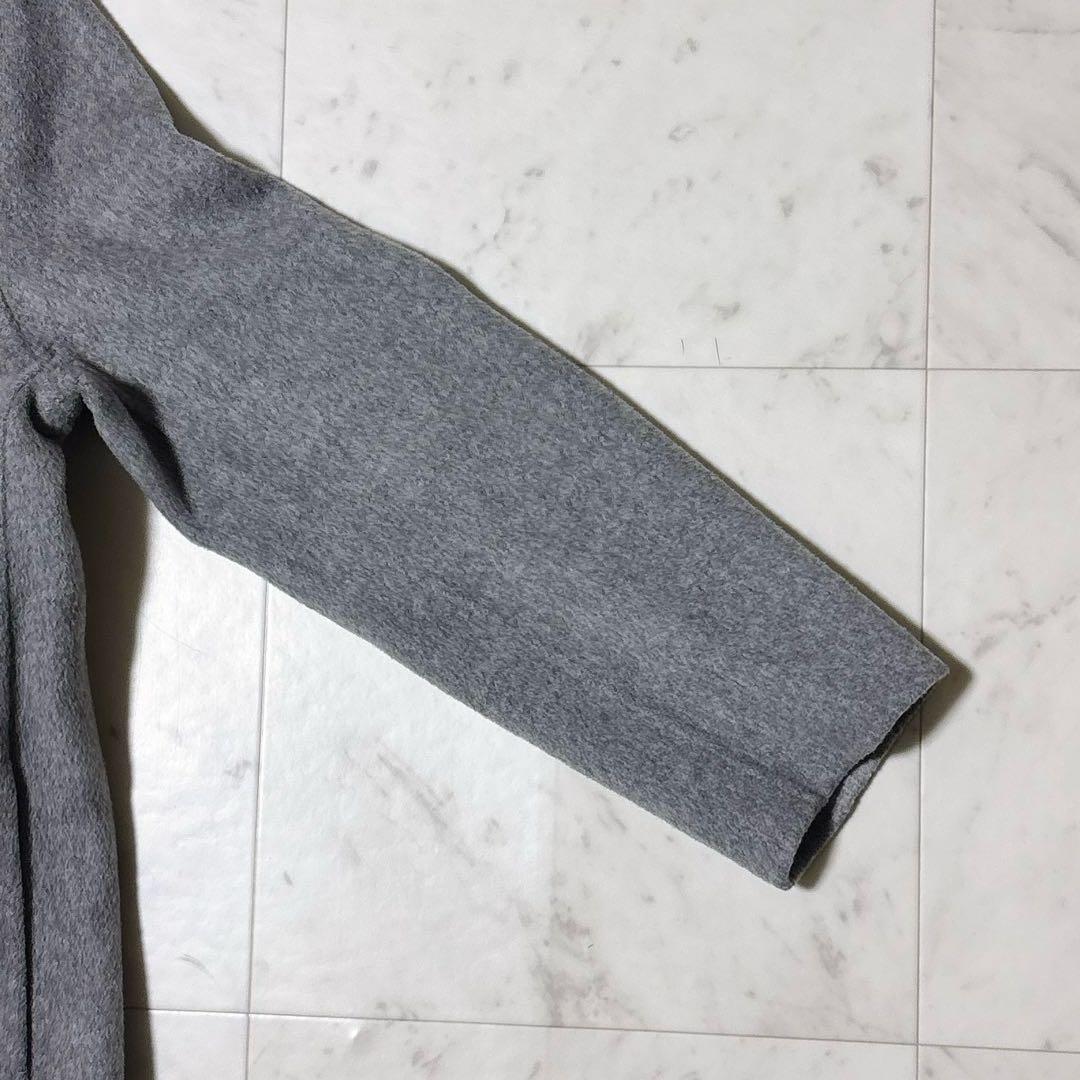 美品 ノーブル ロング丈 W/Nyリバーショールカラーコート グレー 38