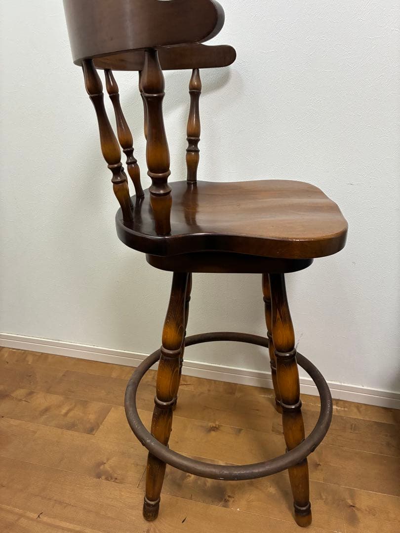 飛騨産業　キツツキマーク ハイチェア　カウンターチェア 回転椅子③