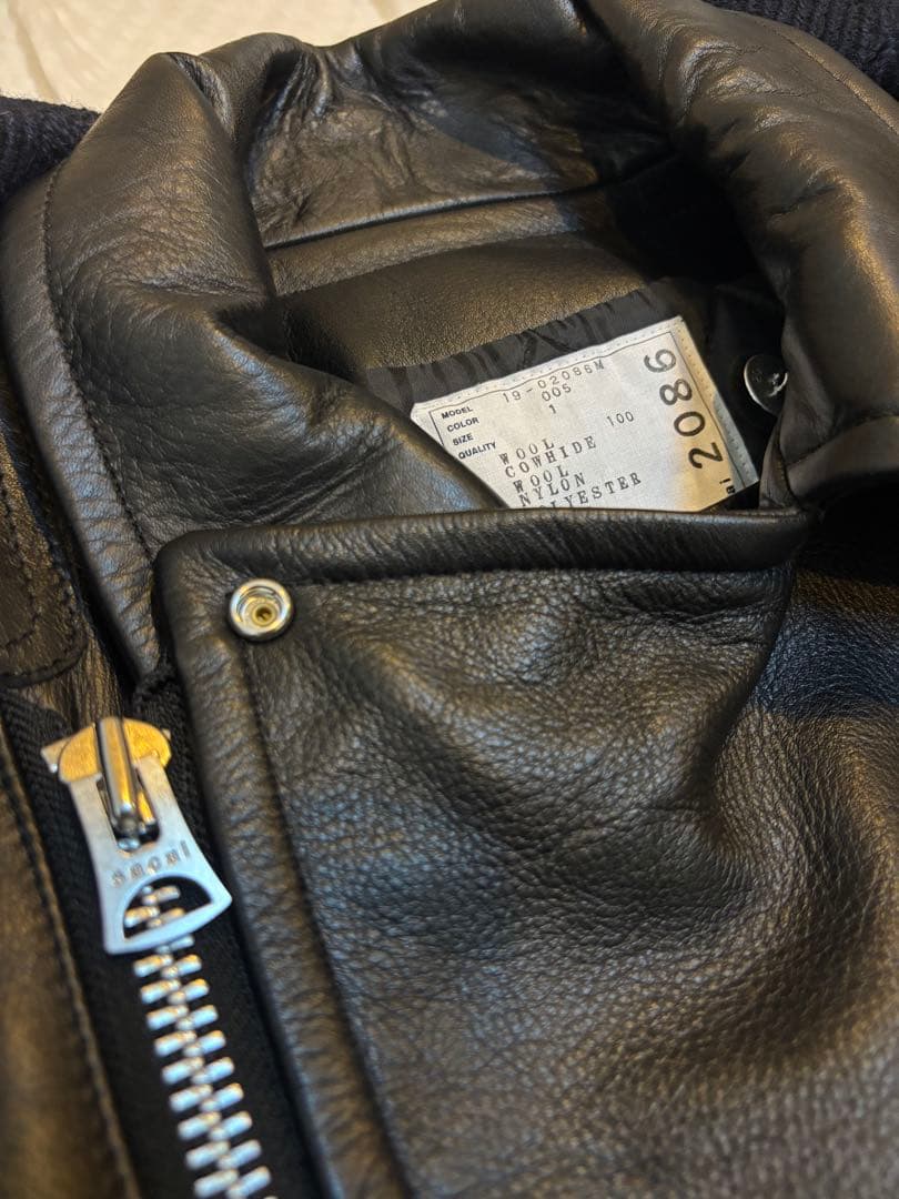 sacai レザーライダースドッキングコート サイズ1 サカイ