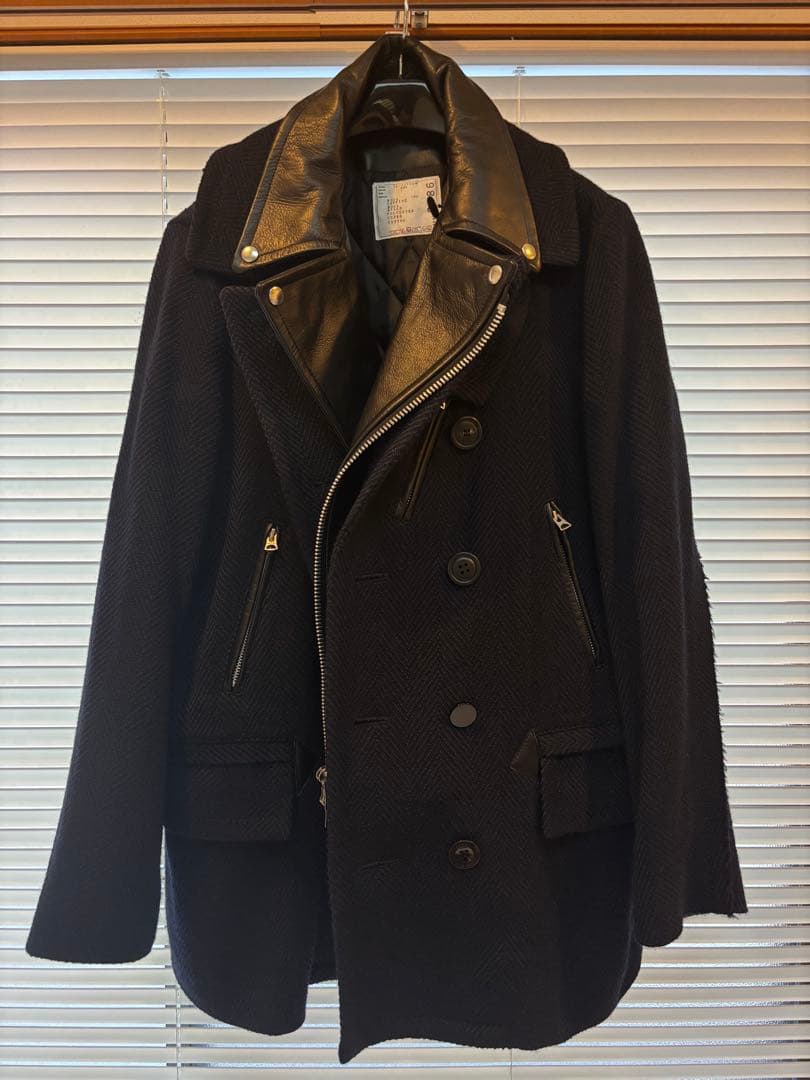 sacai レザーライダースドッキングコート サイズ1 サカイ