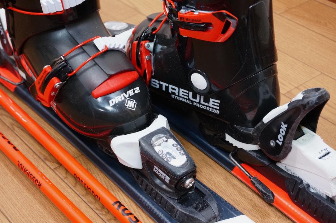 メンテ済 120cm 靴21cm ROSSIGNOL スキーセット