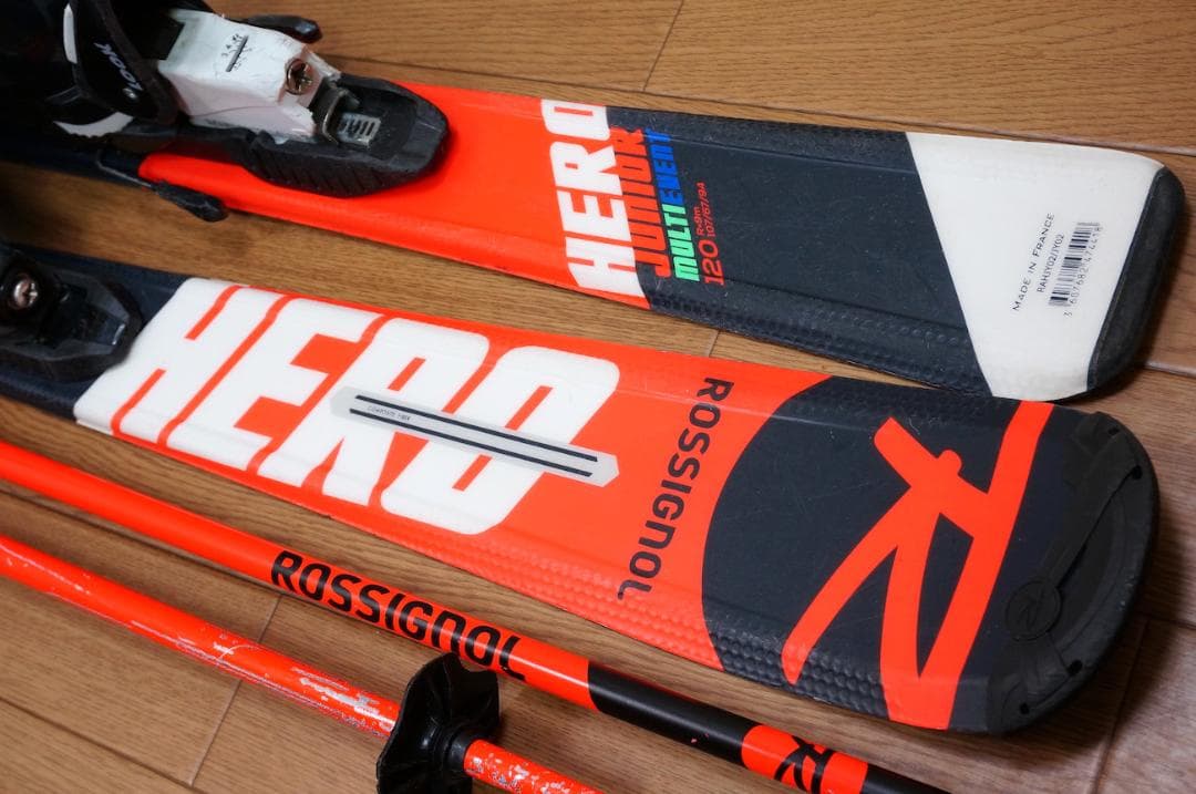 メンテ済 120cm 靴21cm ROSSIGNOL スキーセット