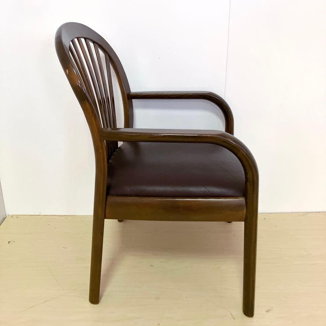 karimoku カリモク家具　アームチェア　座面レザー　ダイニングチェア　②