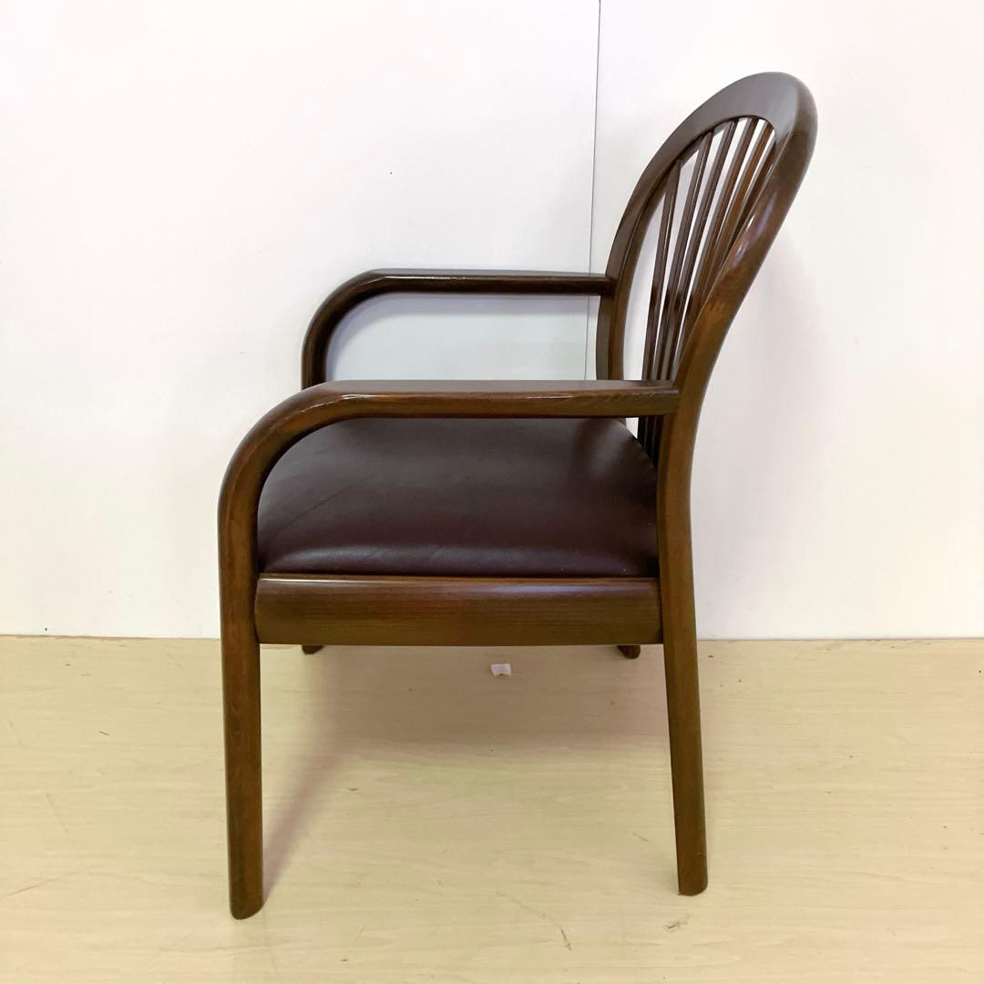 karimoku カリモク家具　アームチェア　座面レザー　ダイニングチェア　②