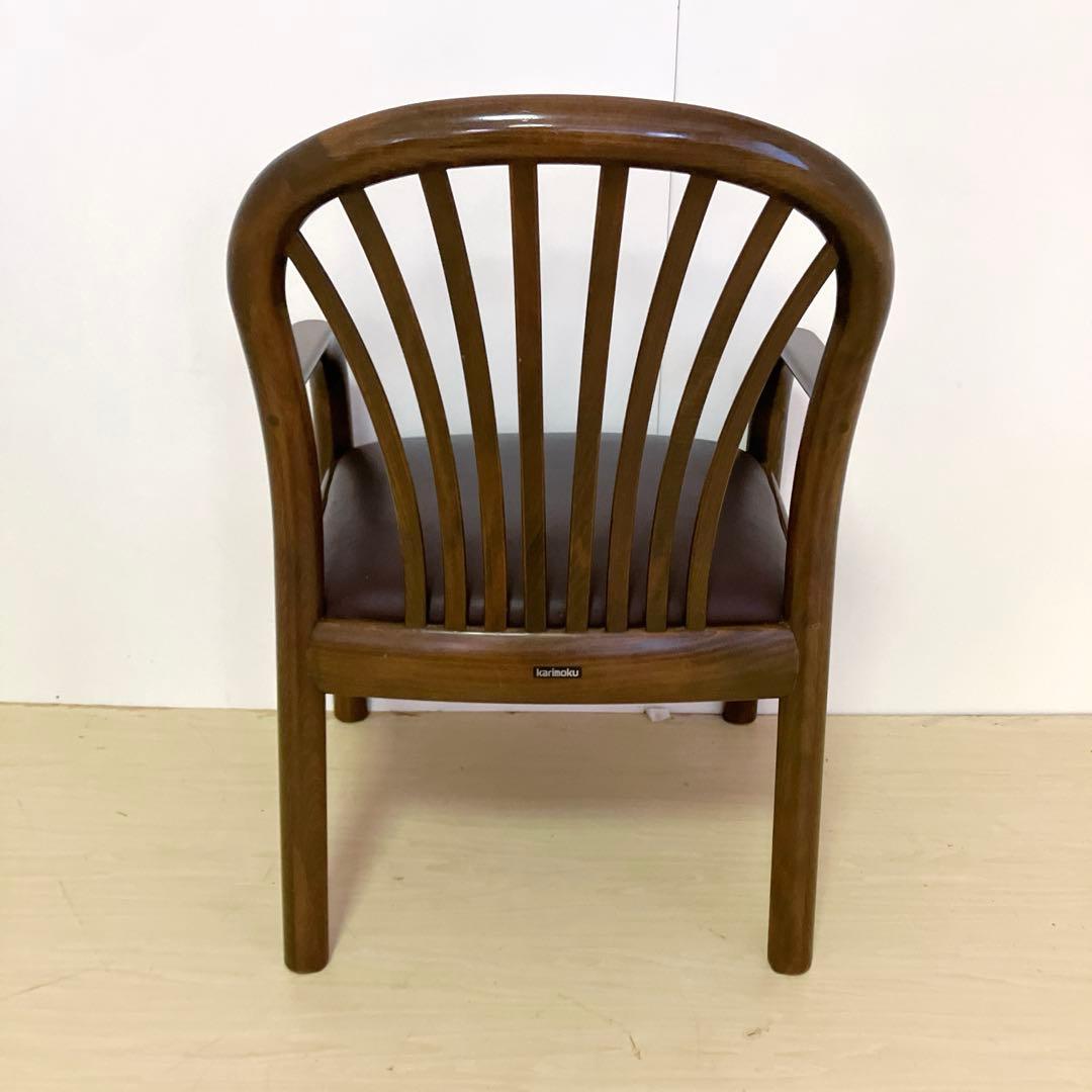 karimoku カリモク家具　アームチェア　座面レザー　ダイニングチェア　②