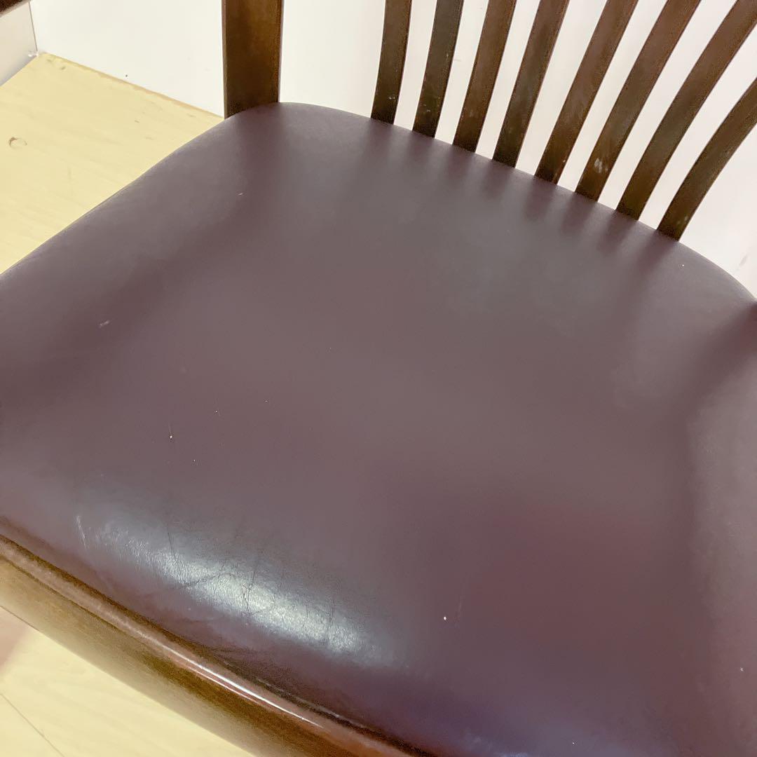 karimoku カリモク家具　アームチェア　座面レザー　ダイニングチェア　②