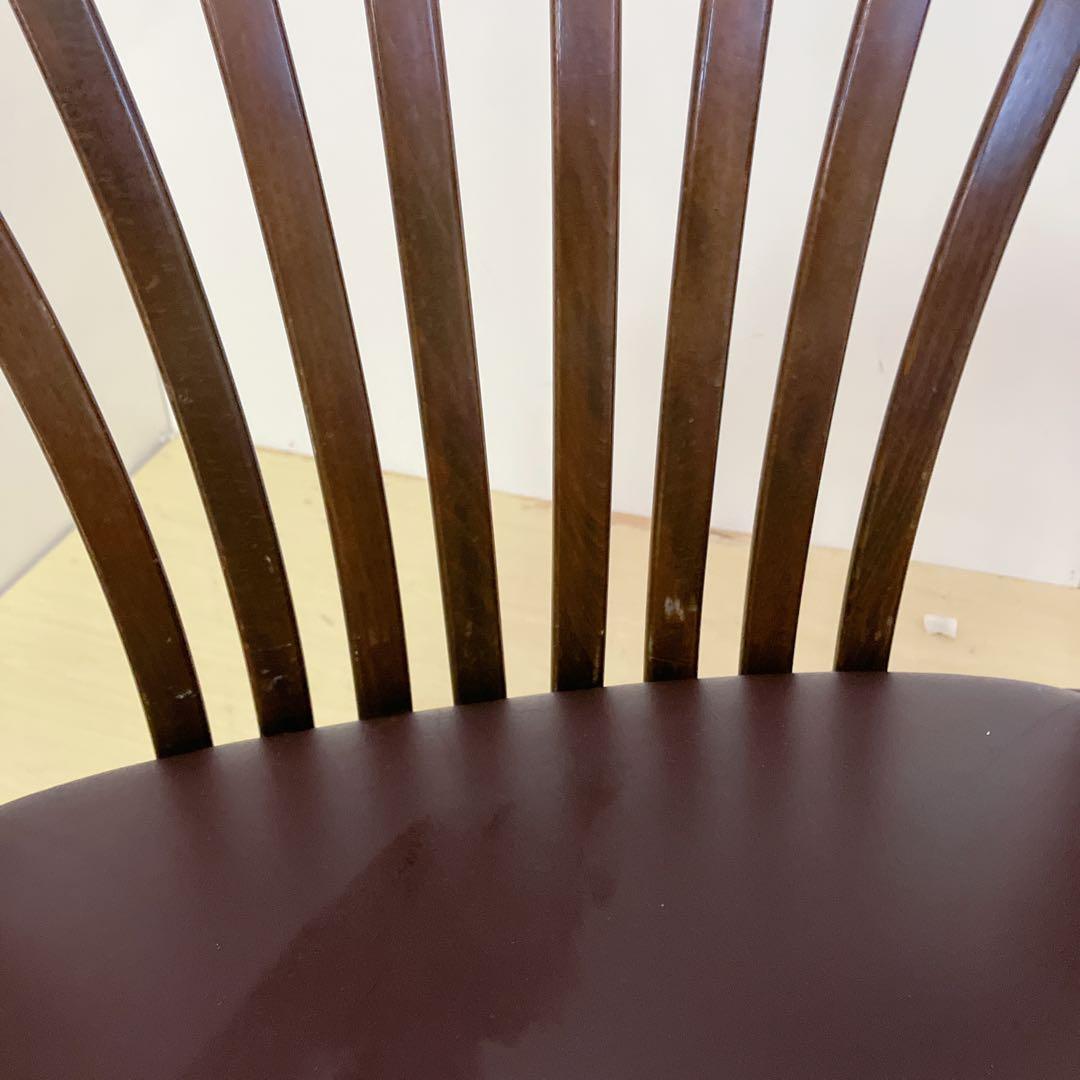 karimoku カリモク家具　アームチェア　座面レザー　ダイニングチェア　②