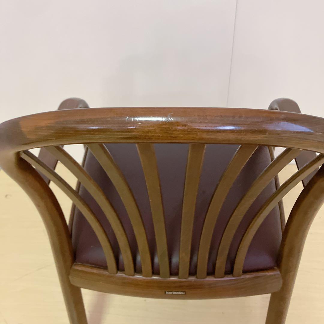 karimoku カリモク家具　アームチェア　座面レザー　ダイニングチェア　②
