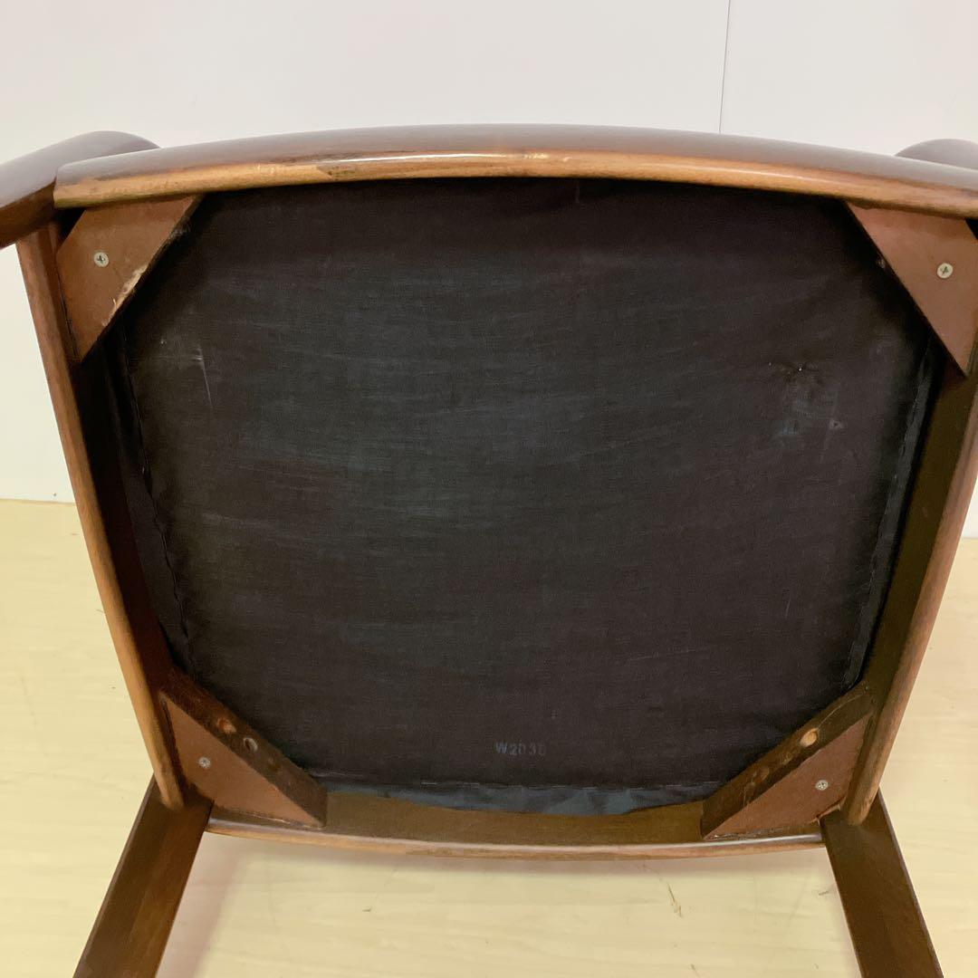 karimoku カリモク家具　アームチェア　座面レザー　ダイニングチェア　②