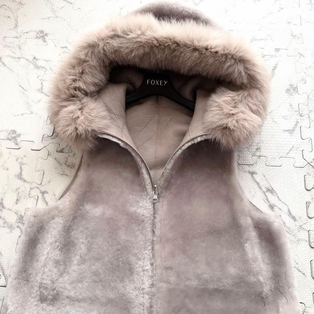 美品✨Zela'l 元町ゼラール リバーシブル ムートン ジレ フォックスファー