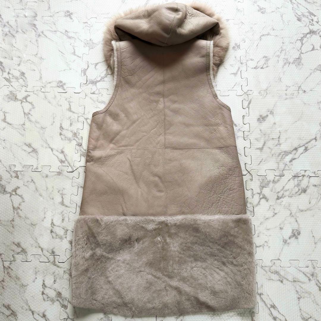 美品✨Zela'l 元町ゼラール リバーシブル ムートン ジレ フォックスファー