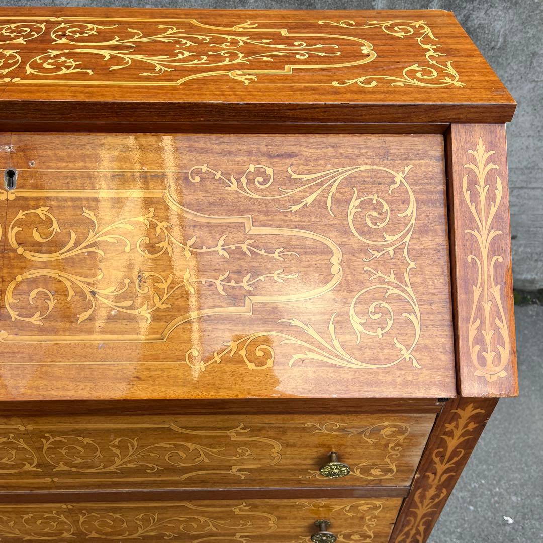 H*O様 【難あり】イタリア象嵌　レトロ ライティングビューロー デスク アンテ