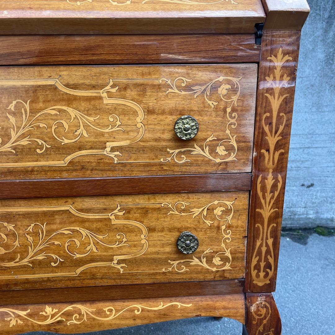 H*O様 【難あり】イタリア象嵌　レトロ ライティングビューロー デスク アンテ