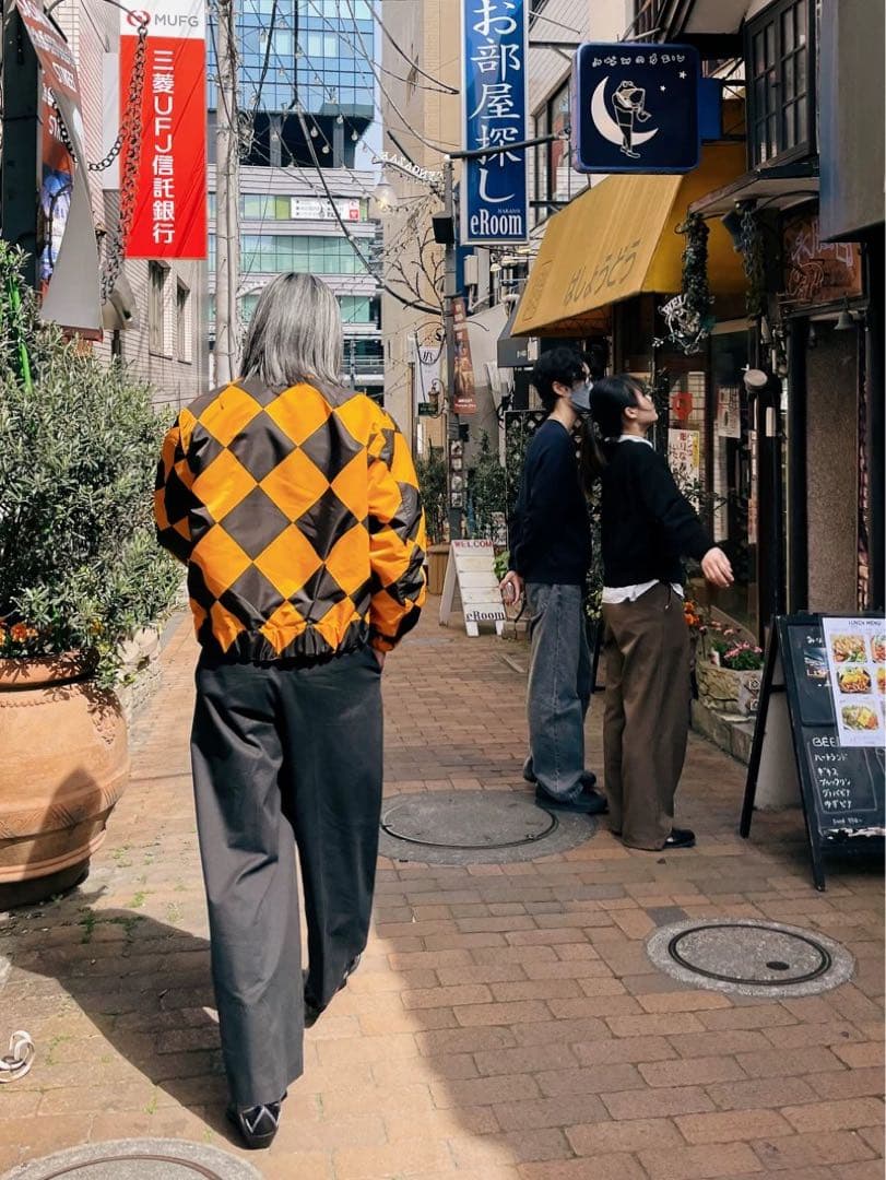 MサイズG-1 ラインクルーマンジャケット オレンジsimons