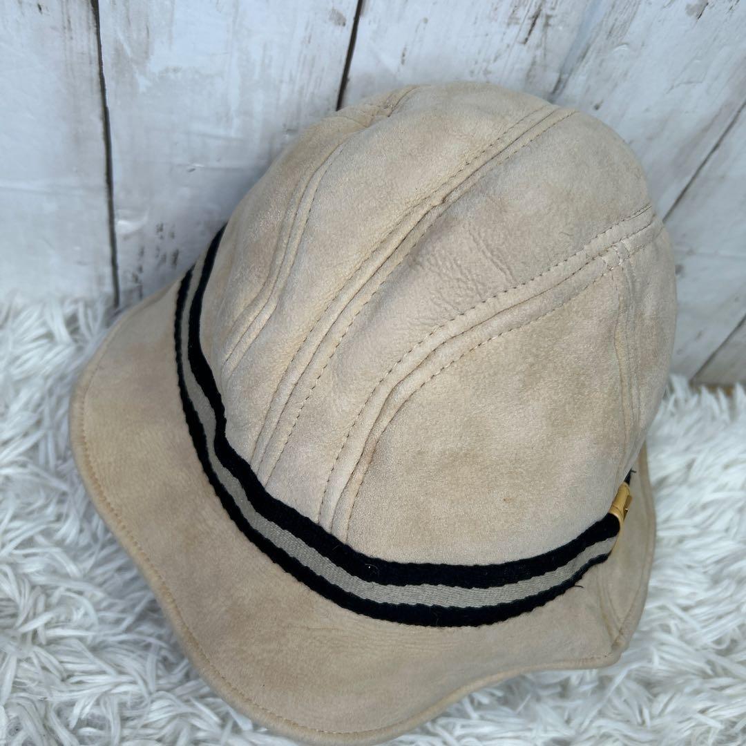 GUCCI ムートン　レザー　ハット　シェリーライン　ブラウン　L 帽子