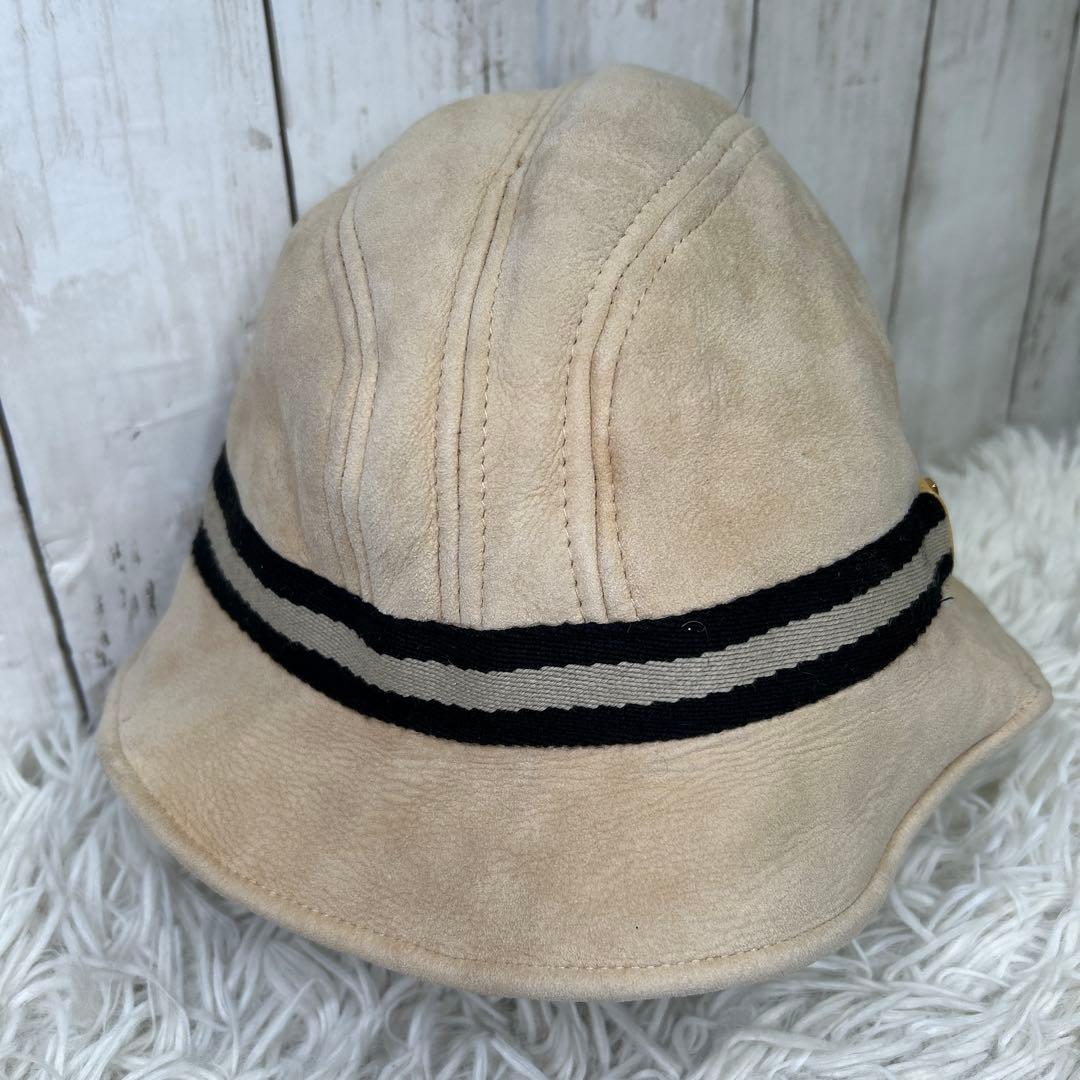 GUCCI ムートン　レザー　ハット　シェリーライン　ブラウン　L 帽子