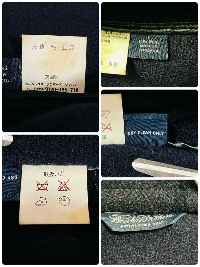 英国製美品✨ブルックスブラザーズ ヘリンボーン ウール100%ダッフルコート L