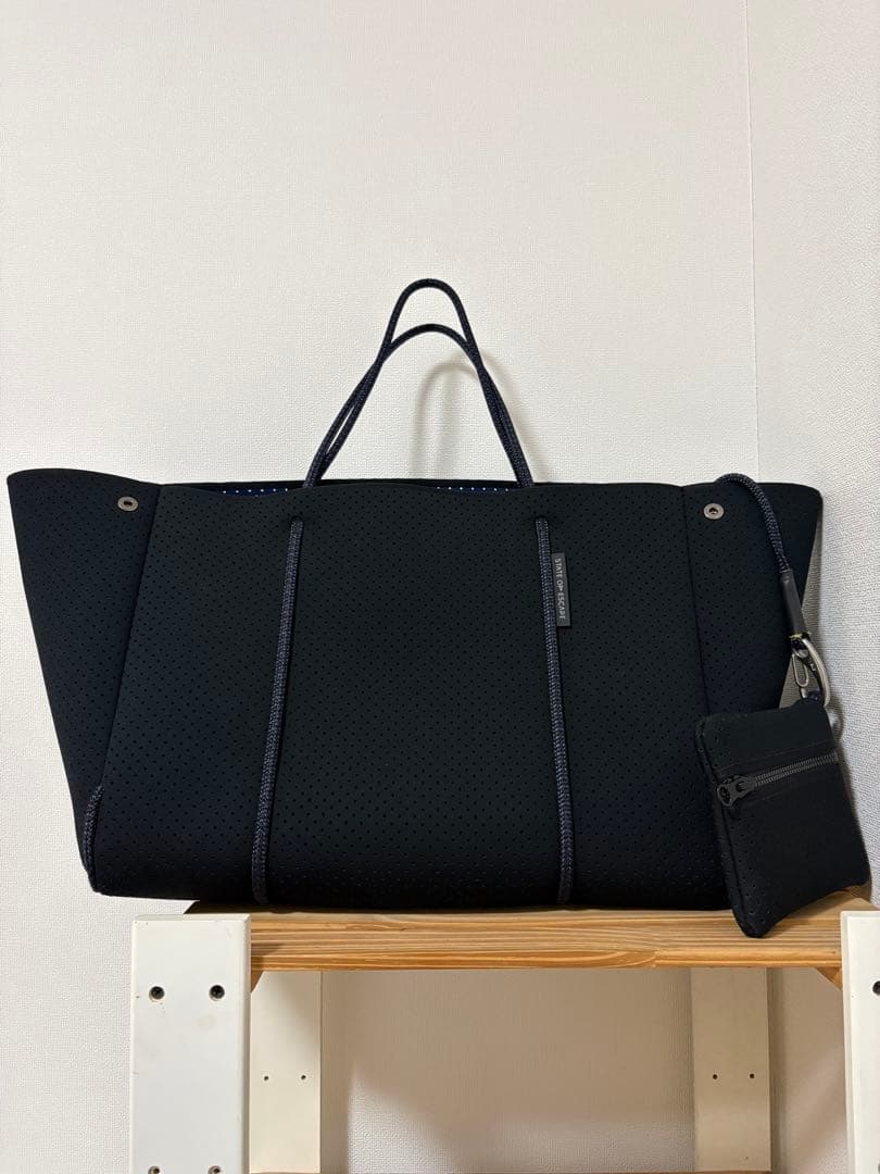 別注STATE OF ESCAPE ロンハーマン　トートバッグ大型　黒×ネイビー