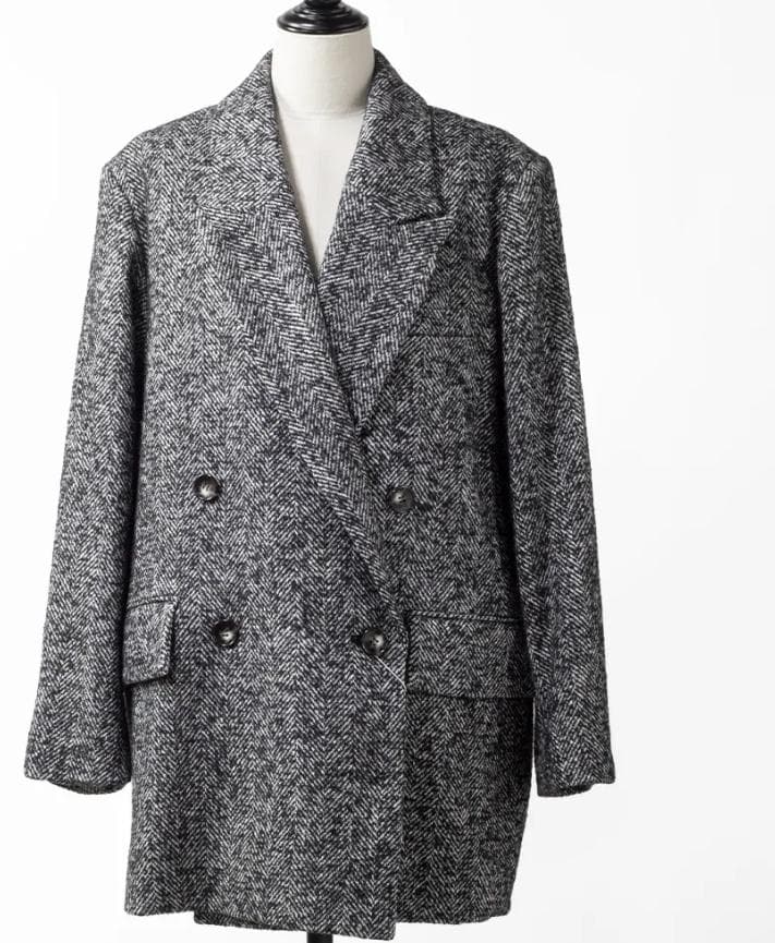 【新品】SACRAサクラWOOLSILKHERRIGBONE SHORTCOAT