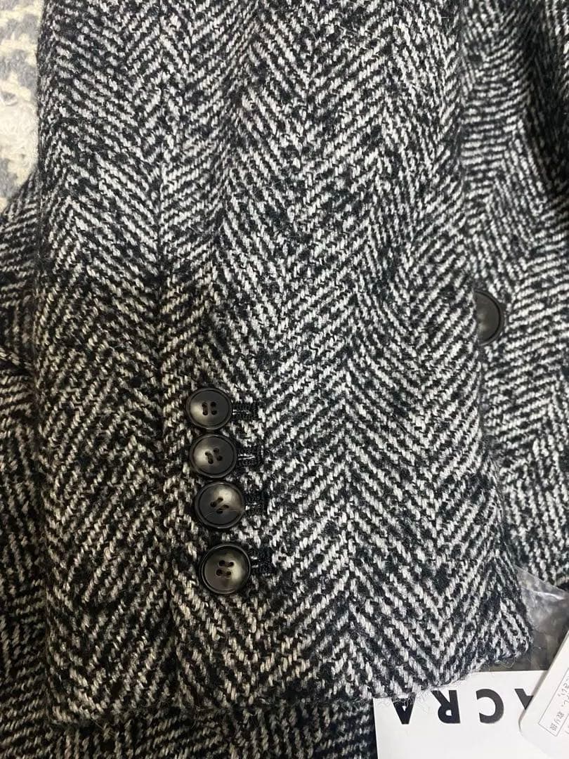【新品】SACRAサクラWOOLSILKHERRIGBONE SHORTCOAT