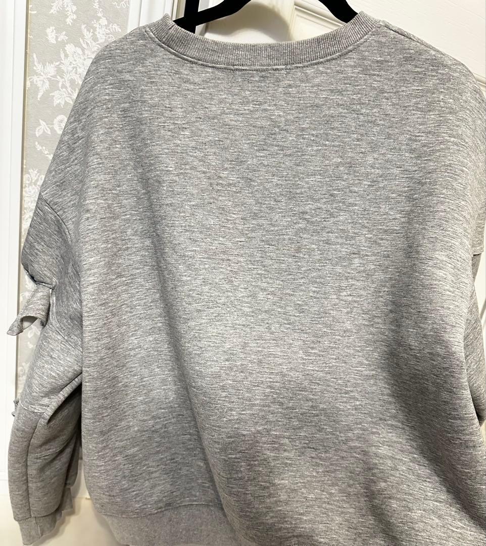 AMOMMA リボン付きグレー スウェット【美品】