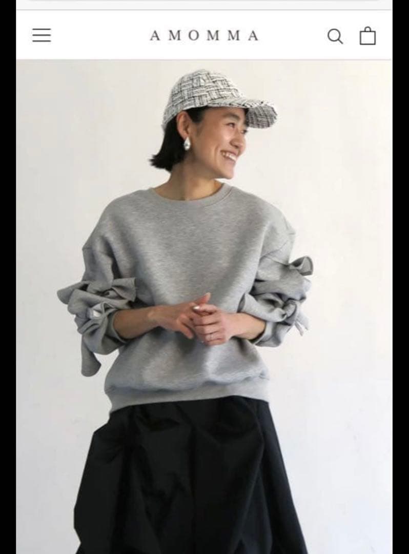 AMOMMA リボン付きグレー スウェット【美品】