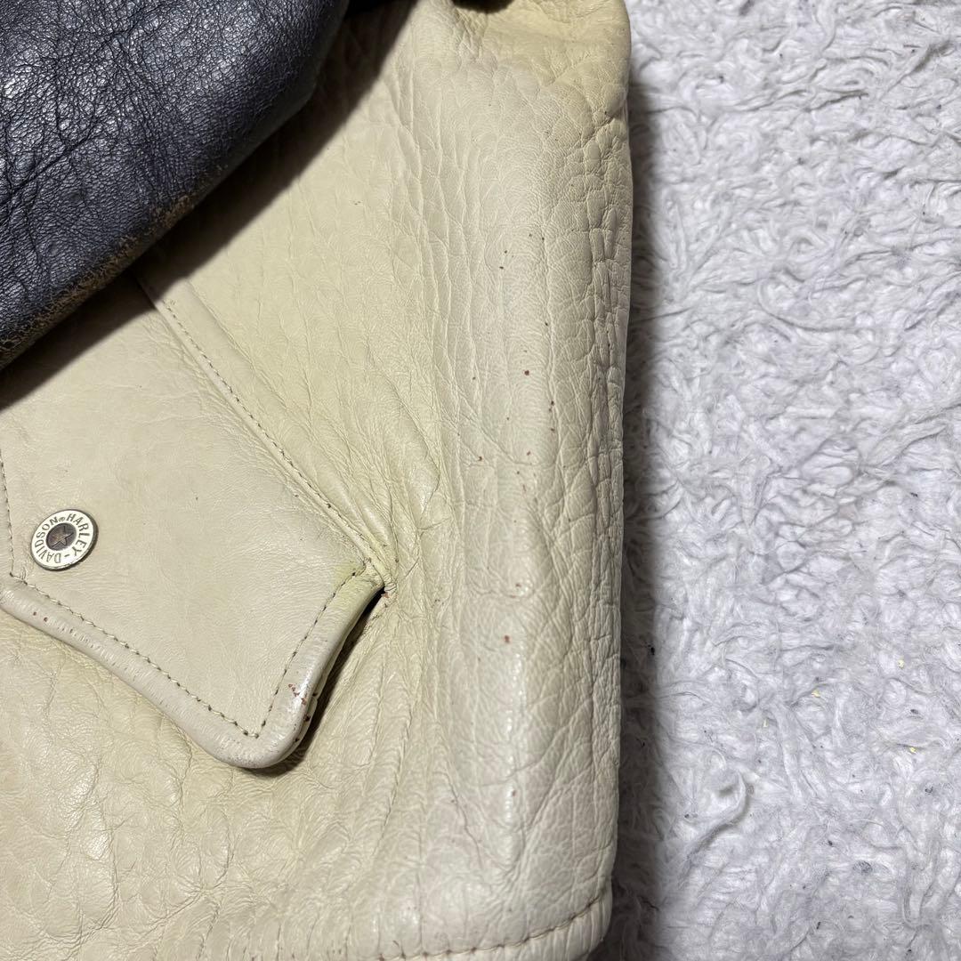 90s 希少 HARLEY DAVIDSON スタジャン バイカラー Lサイズ