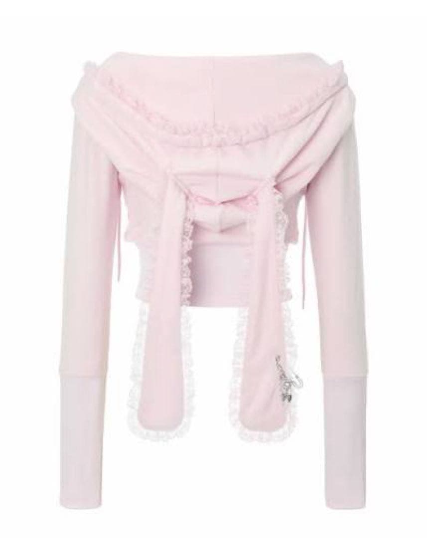 トップス shushucherry Bunny hood 2-way zip-up
