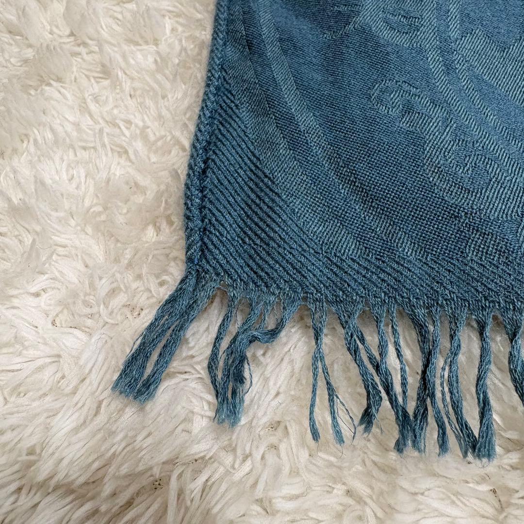 【最高級/極美品】HERMES エルメス カシミヤシルク 大判ストール　ブルー