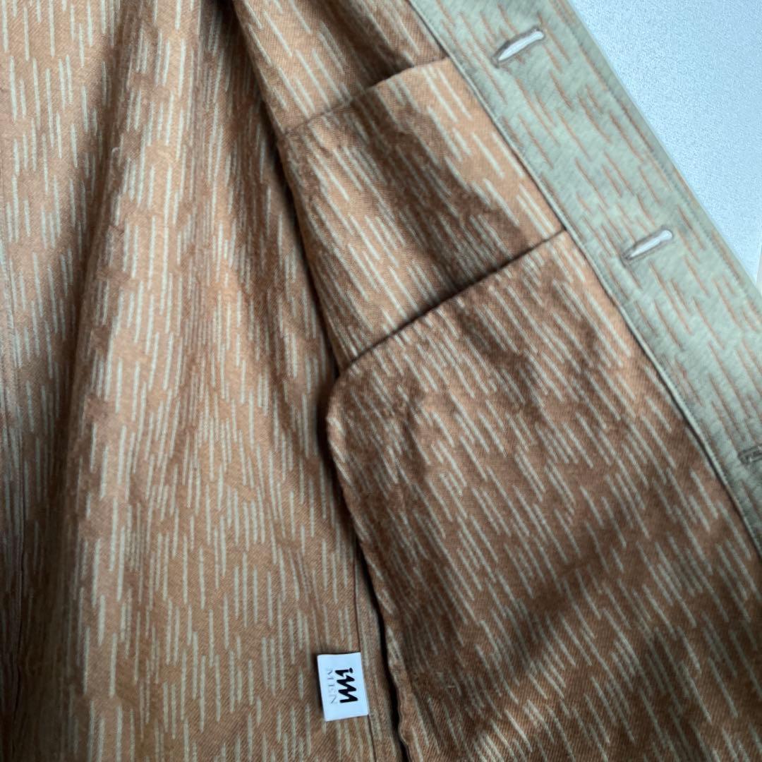 IM MEN オリーブグリーン ストライプ テーラードジャケット