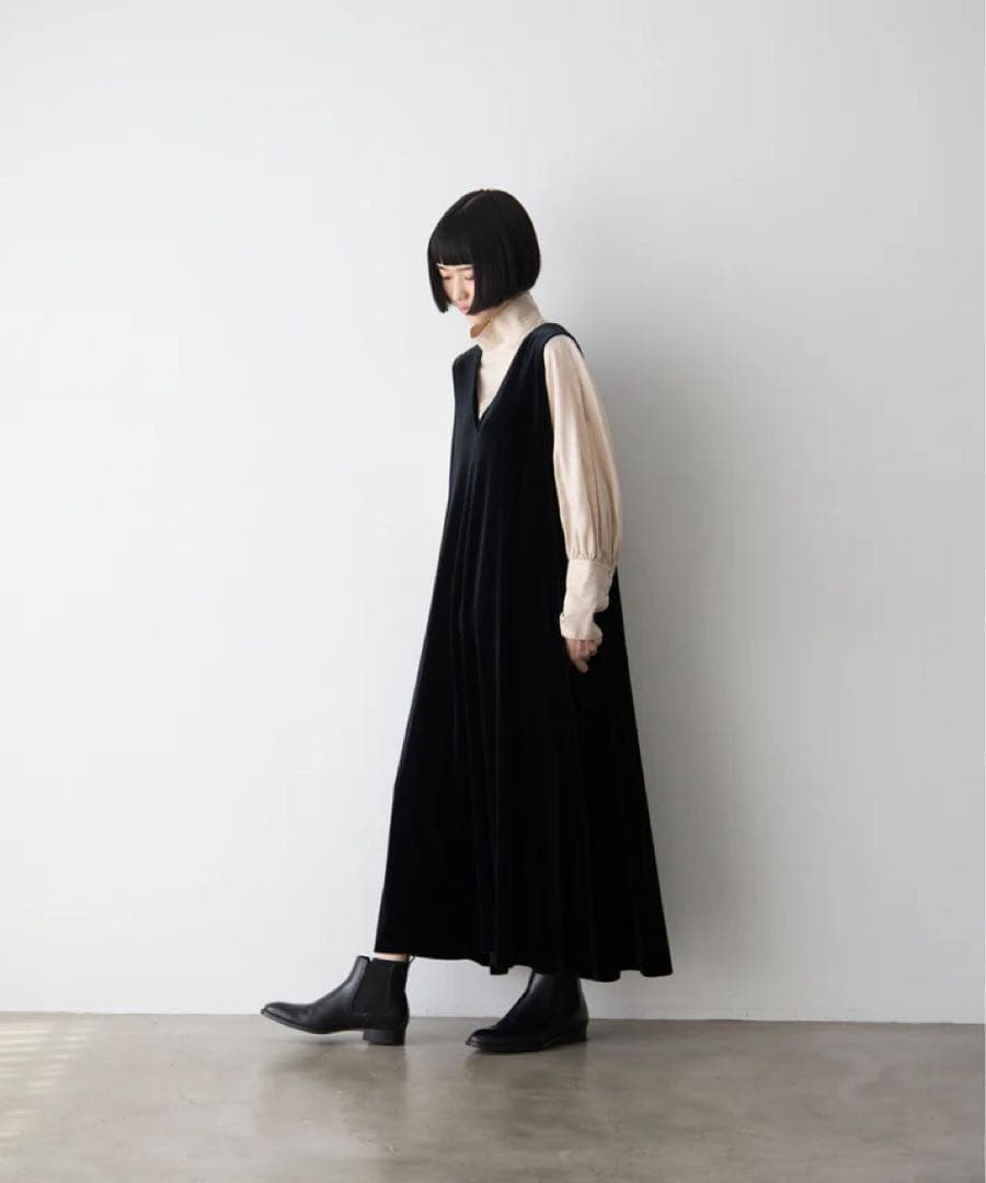 foufou ブラック ノースリーブワンピース　サイズ1