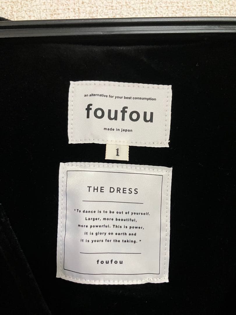 foufou ブラック ノースリーブワンピース　サイズ1