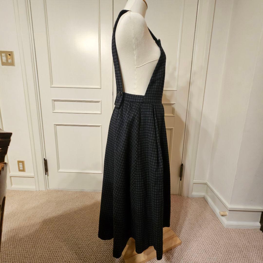 SEVEN TEN サスペンダー付きチェック柄ジャンパースカート美品❗