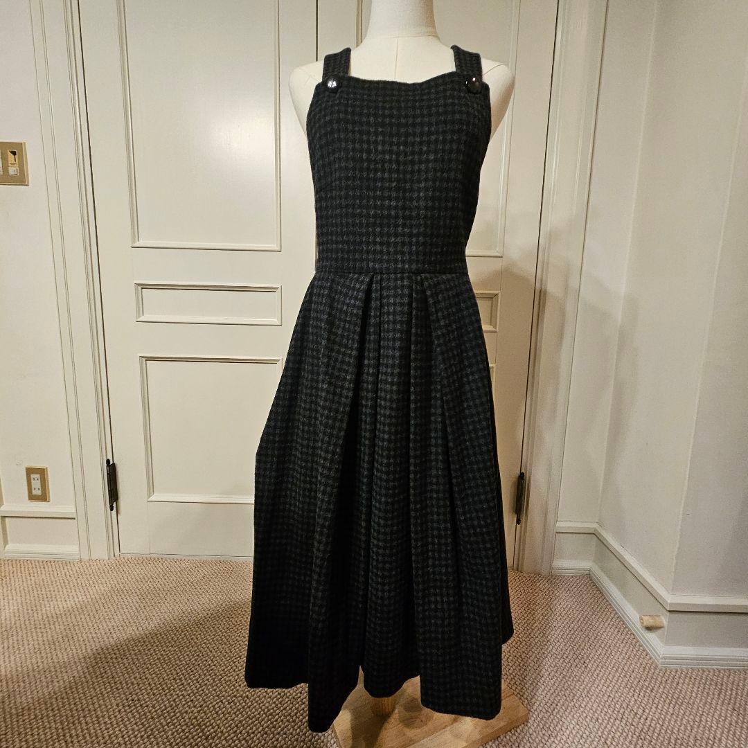 SEVEN TEN サスペンダー付きチェック柄ジャンパースカート美品❗