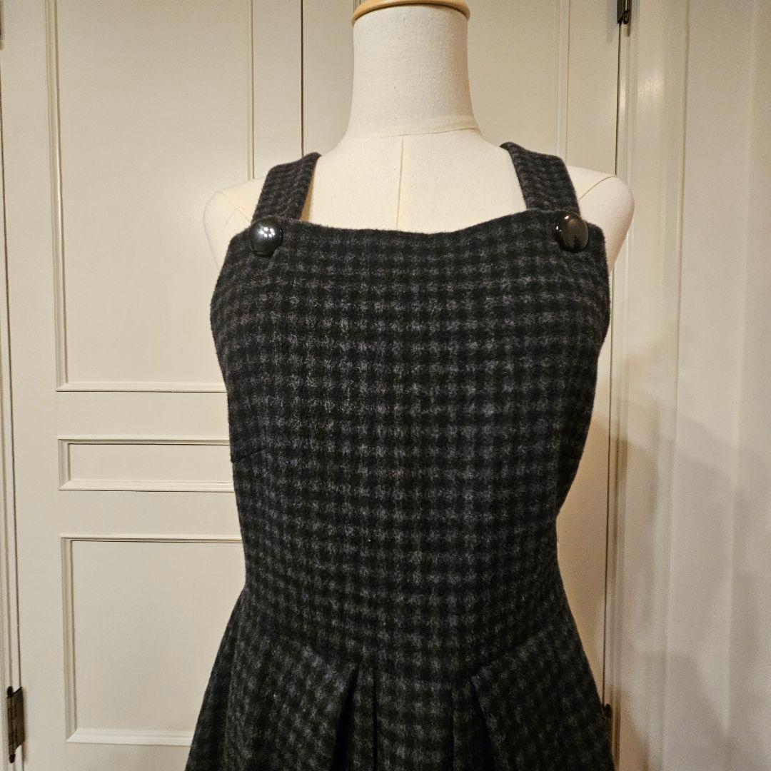 SEVEN TEN サスペンダー付きチェック柄ジャンパースカート美品❗