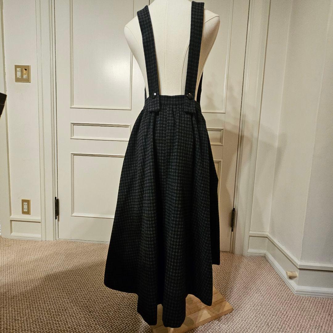 SEVEN TEN サスペンダー付きチェック柄ジャンパースカート美品❗