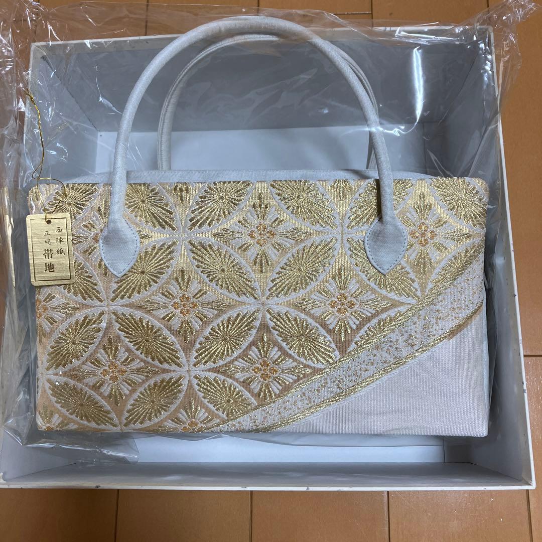 【新品未使用】京都西陣帯使用利休バッグ　和装バッグ