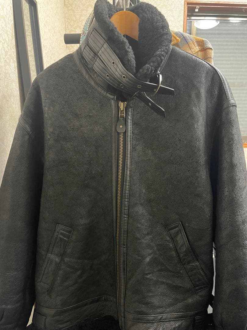 美品　B-3 フライトジャケット ボアムートン 黒ブラック メンズ L