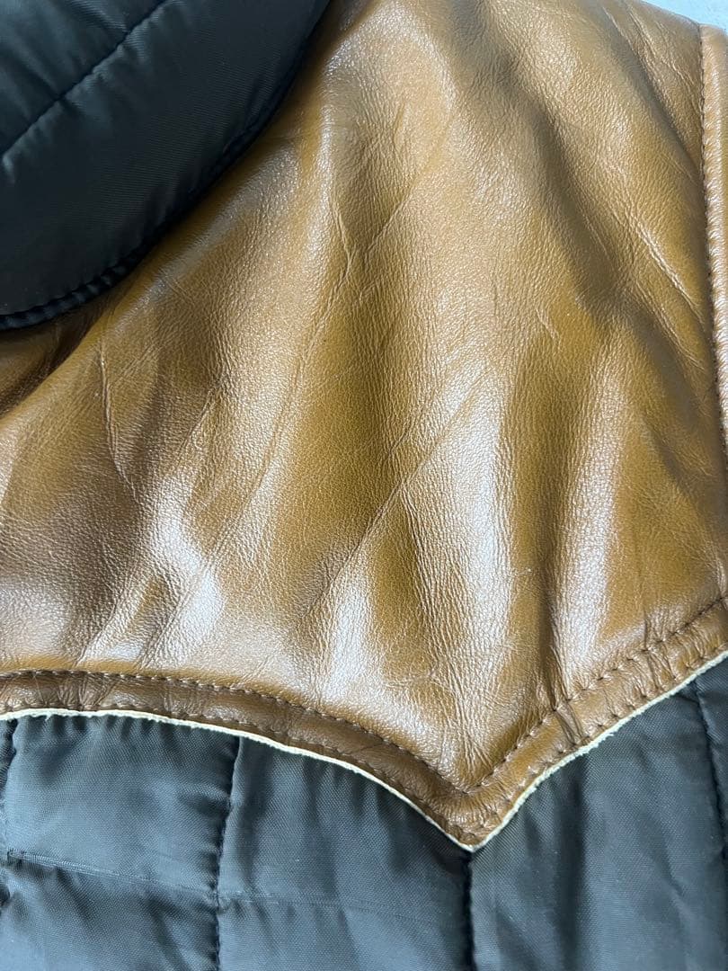 1998年製 Barbour MADE FOR U.K レザー切替ダウンベスト