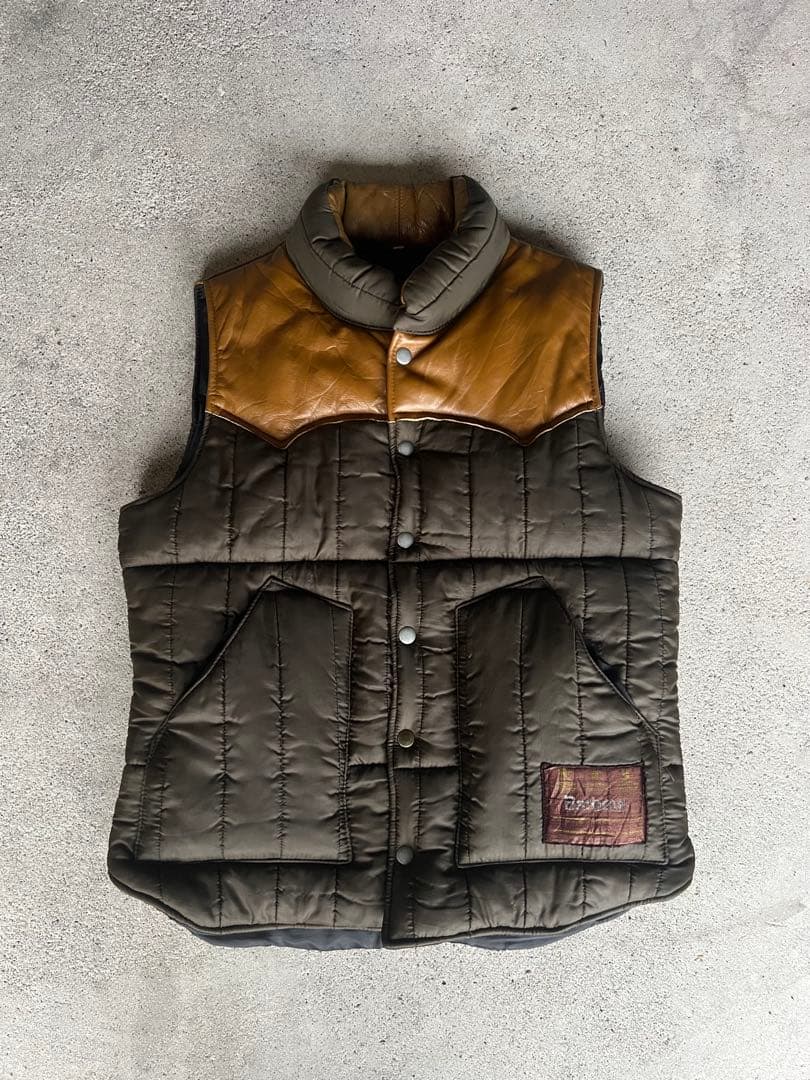 1998年製 Barbour MADE FOR U.K レザー切替ダウンベスト