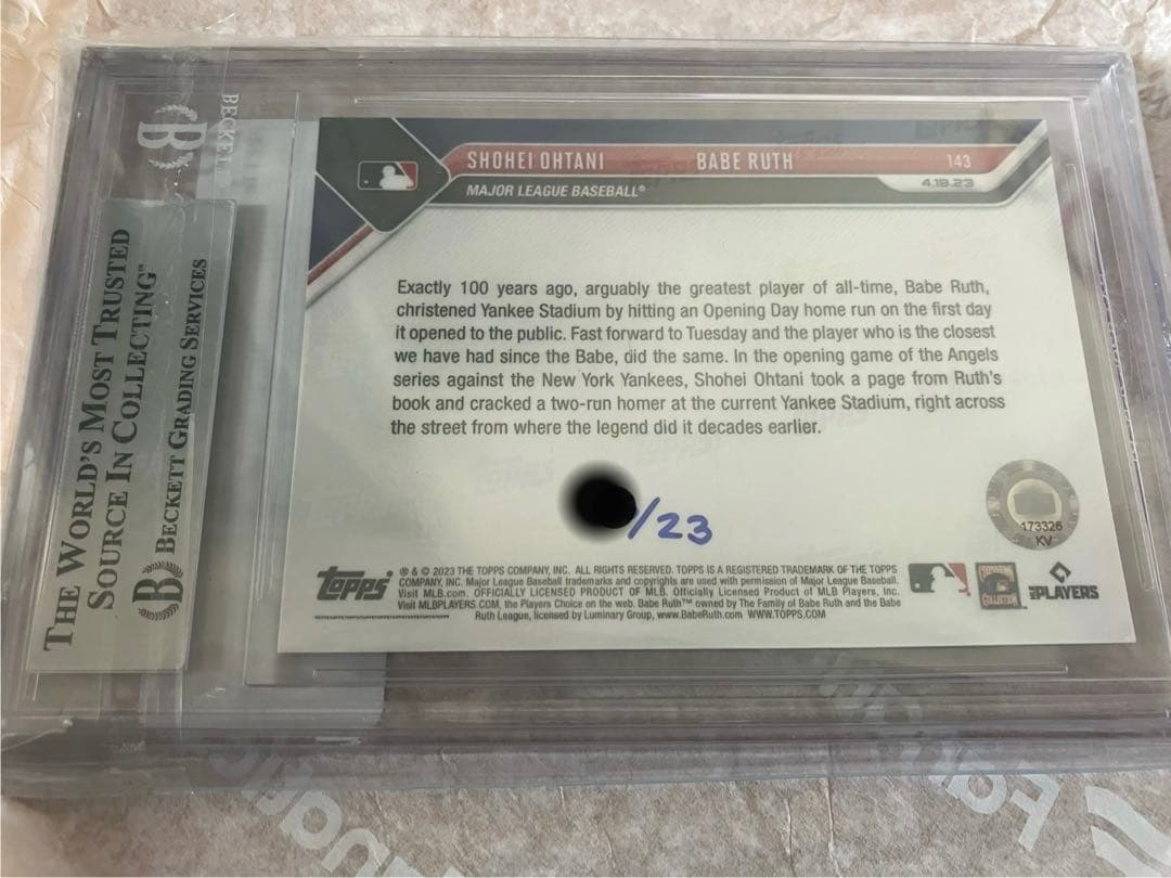 世界23枚限定 ヤンキースタジアム100周年記念試合 大谷選手直筆サインカード