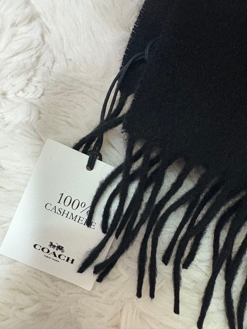 coachカシミヤフリンジマフラー