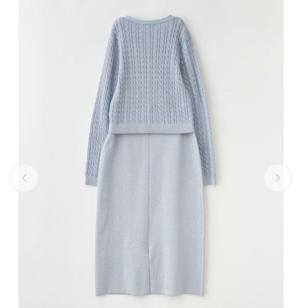 stola. ミニケーブルプルオーバー+ストレートスカート ニットアップ　完売品